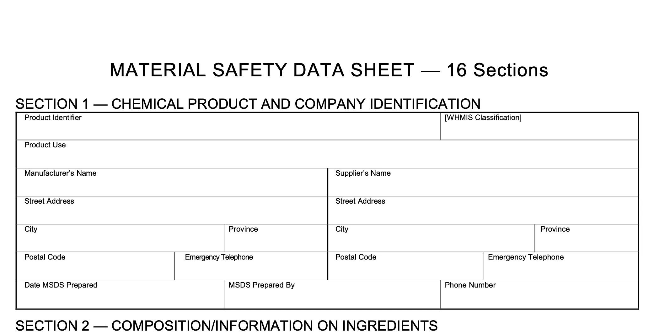 Örnek MSDS Belgesi